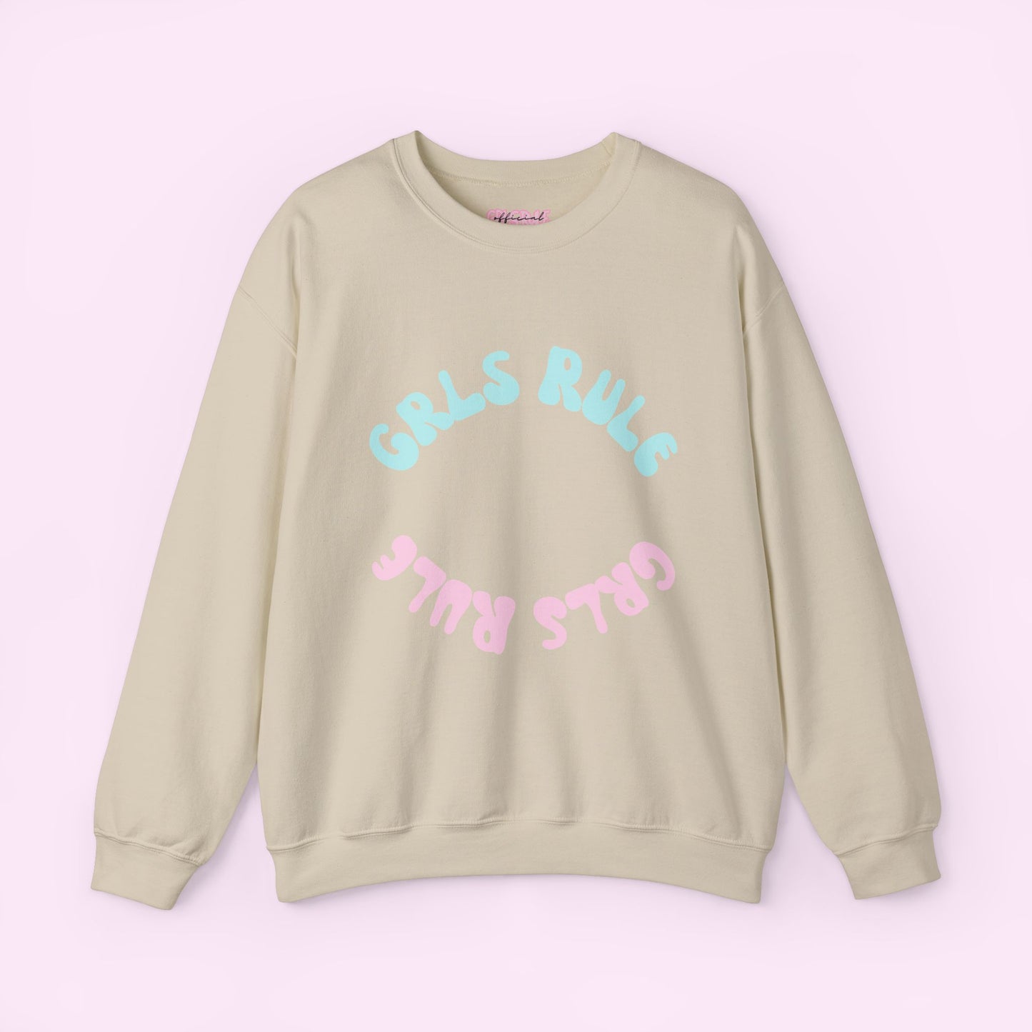 Grls Rule Two Toned Crewneck