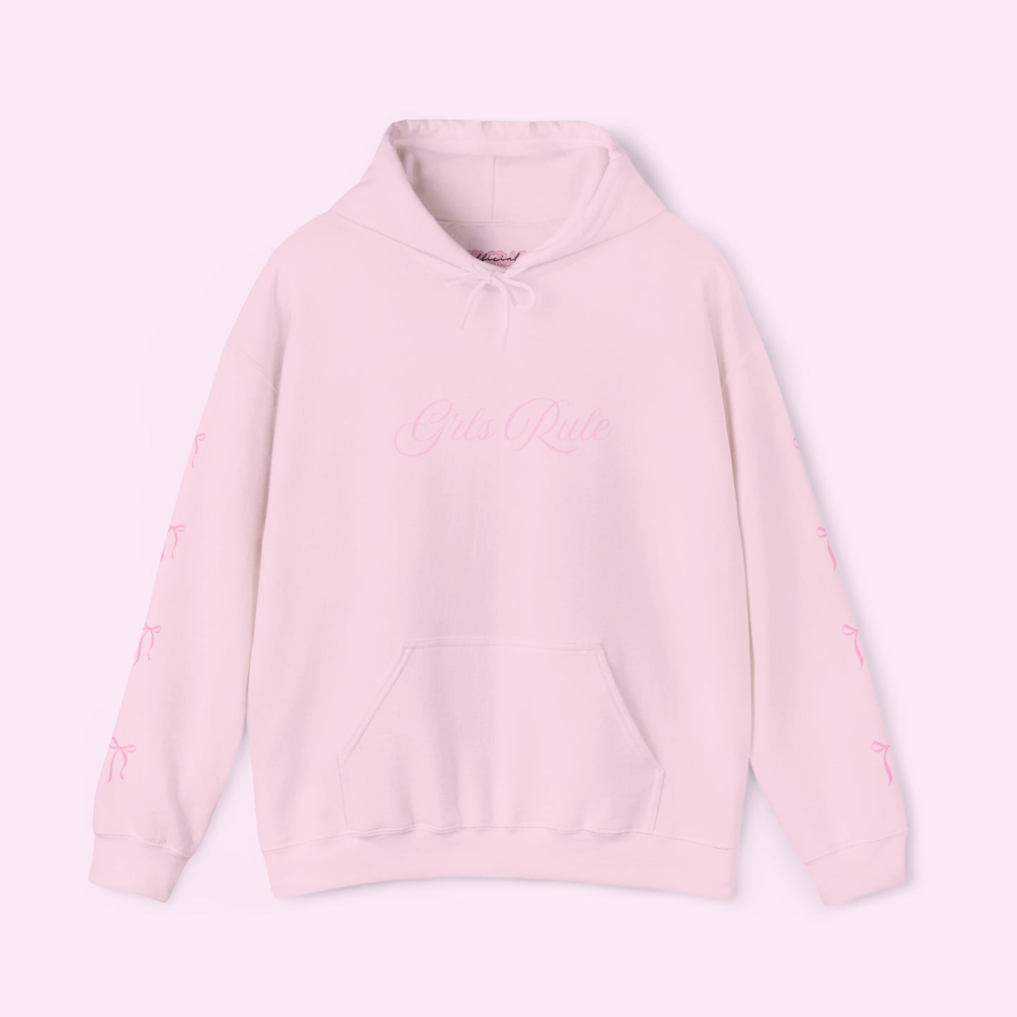 GRLSRULE bow hoodie